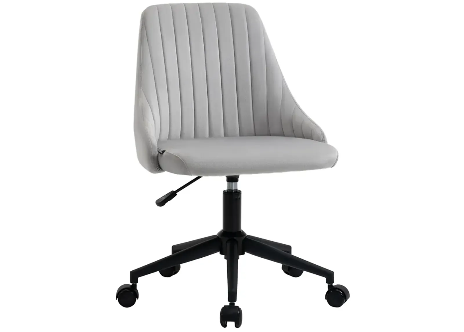 Slate Task Chair: Velveteen Swivel Mid-Back with Fluted Design