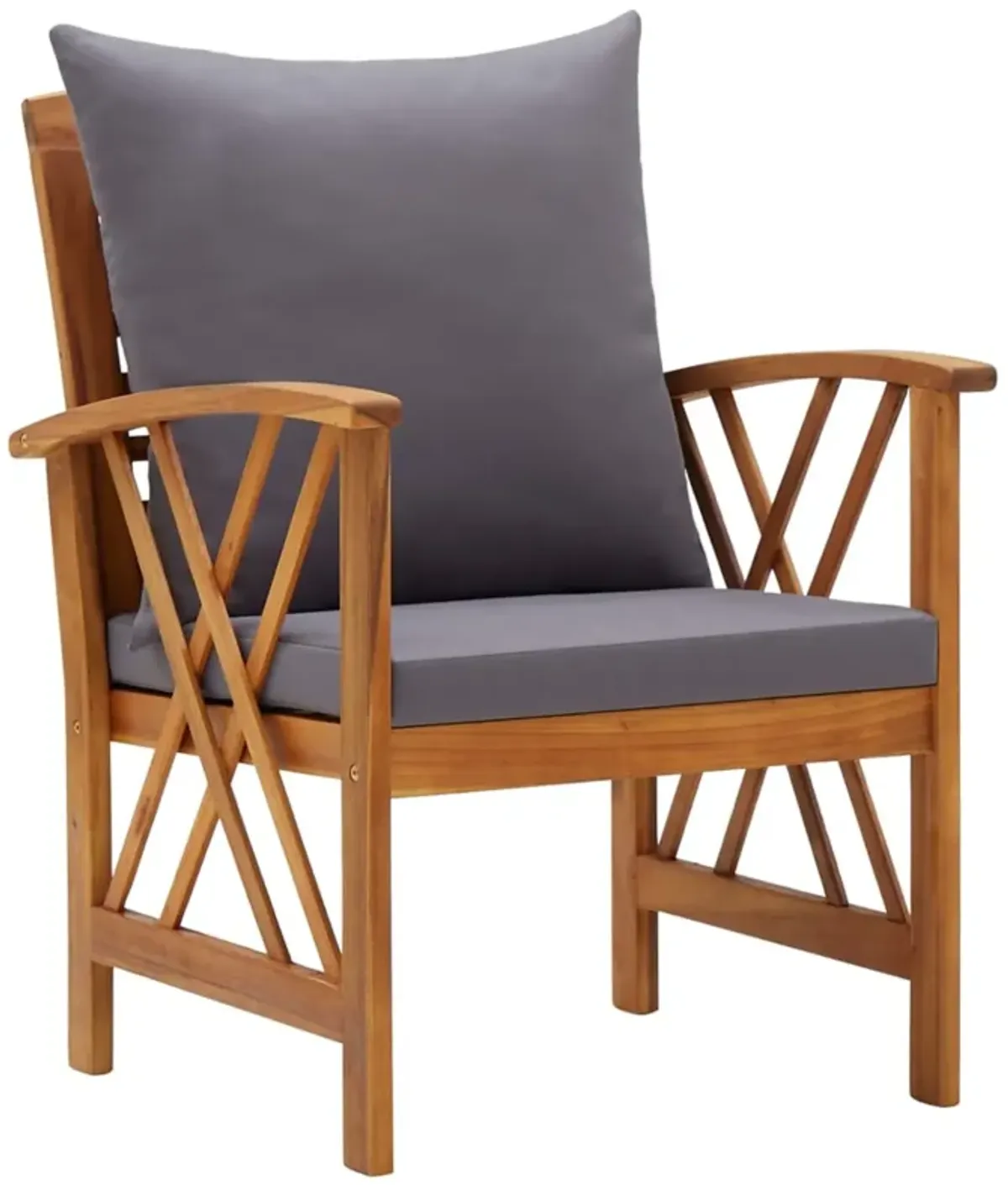 vidaXL Garden Chairs with Cushions 2 pcs Solid Acacia Wood