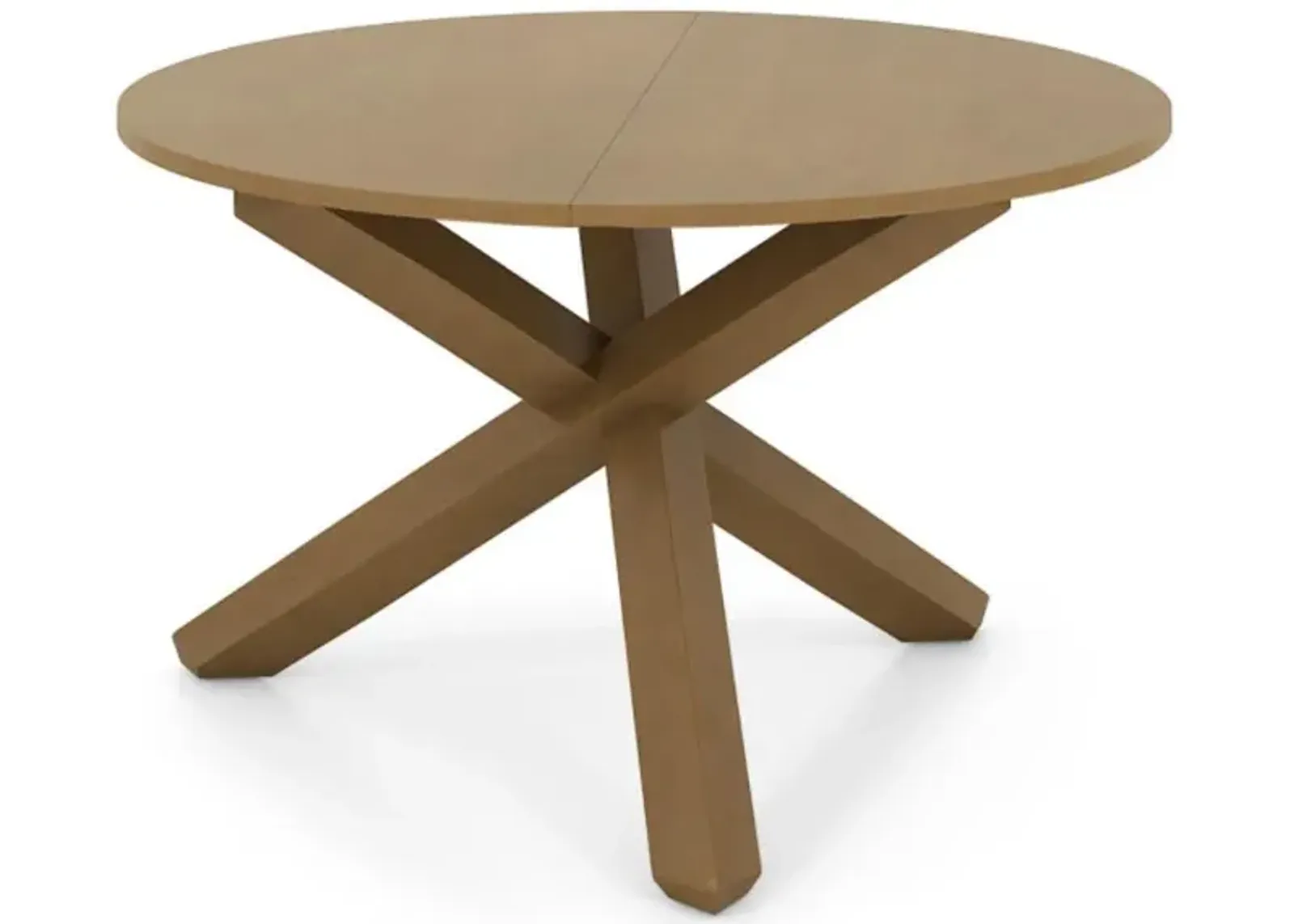 47 Inches Round Dining Table with Solid Acacia Wood Legs for 4-6 Person