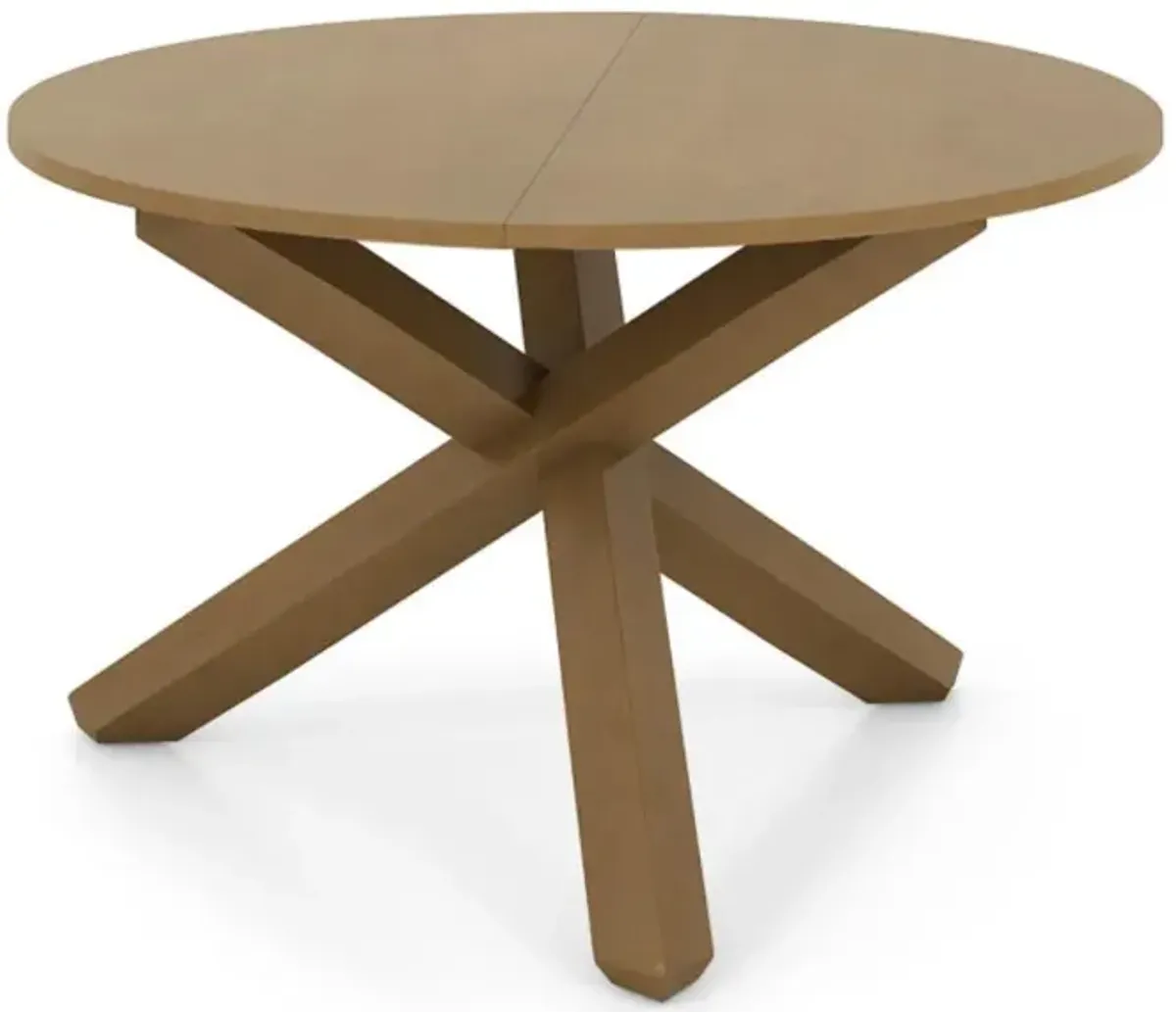 47 Inches Round Dining Table with Solid Acacia Wood Legs for 4-6 Person