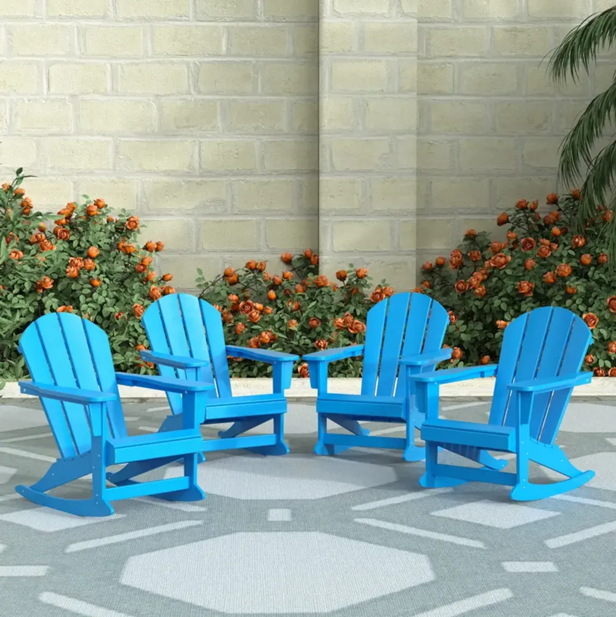 WestinTrends Outdoor Rocking Poly Adirondack Chair (Set Of 4)