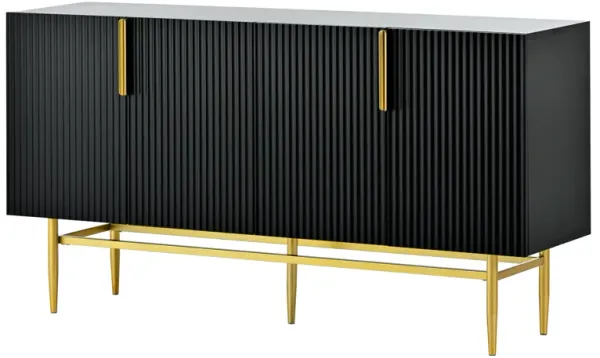 Sleek 4-Door With Handle Buffet Cabinet for Dining & Living Room