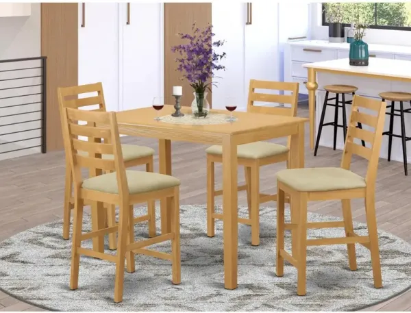 5 Pc counter height pub set - counter height Table and 4 bar stools.
