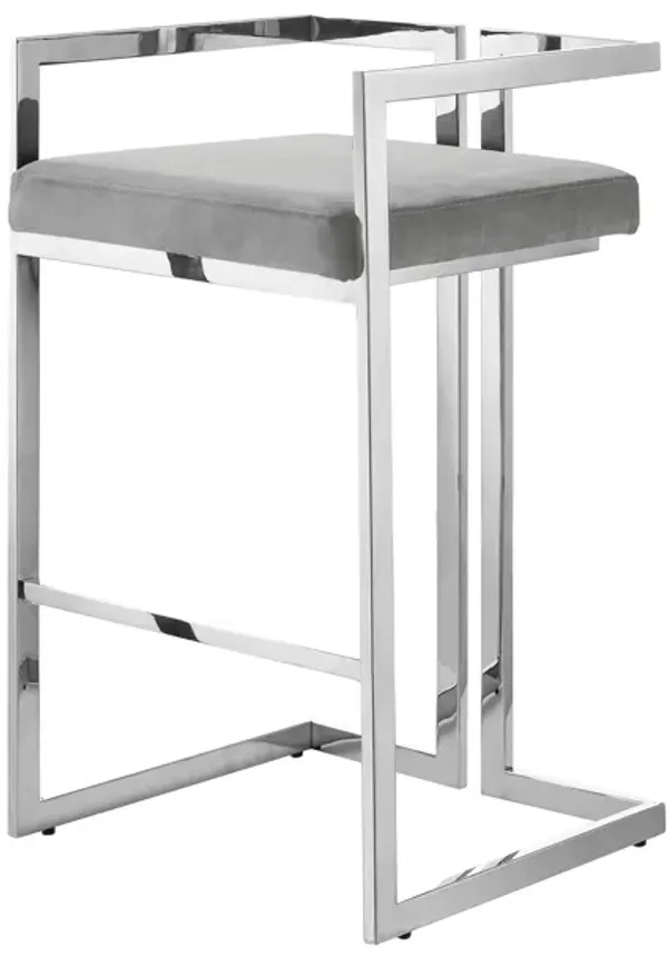 Inspired Home Anjali Velvet Bar Stool/Counter Stool