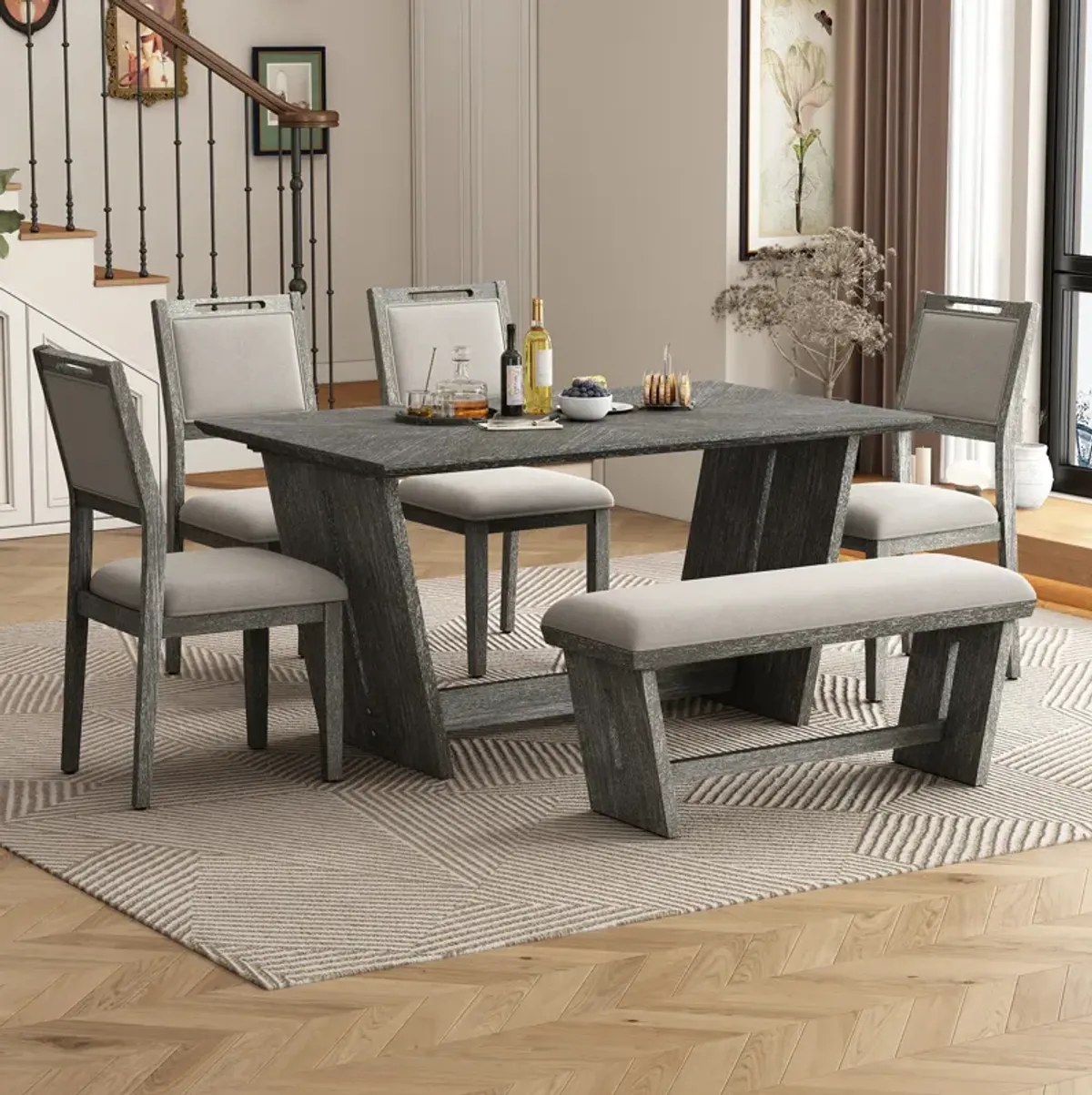 Merax 6-Piece Retro Dining Set