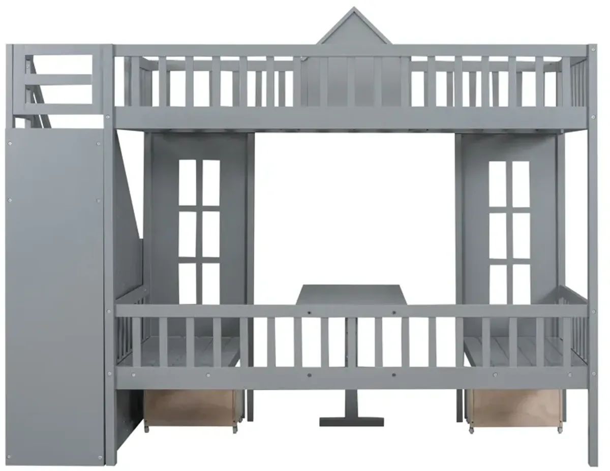 Merax Bunk Bed with Table