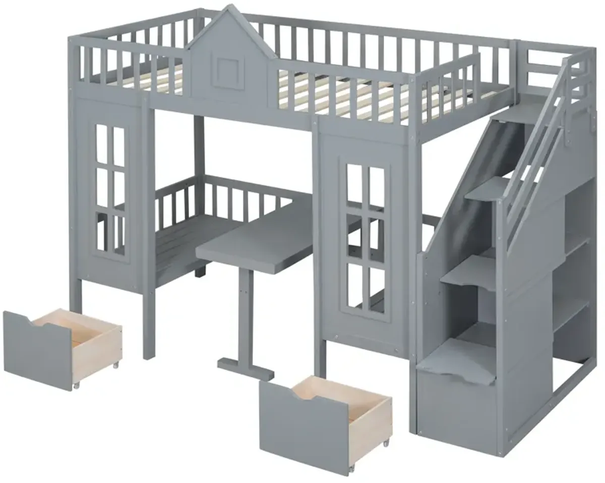 Merax Bunk Bed with Table