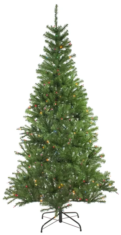 7' Pre-Lit Medium Vail Spruce Artificial Christmas Tree - Multi Lights