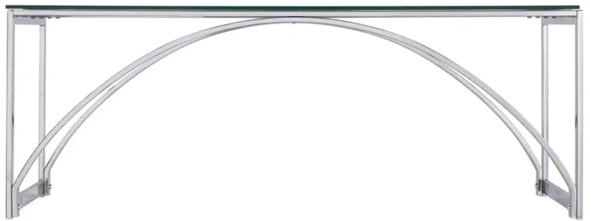 Hivvago 48 Inch  Chrome Glass And Metal Rectangular Coffee Table