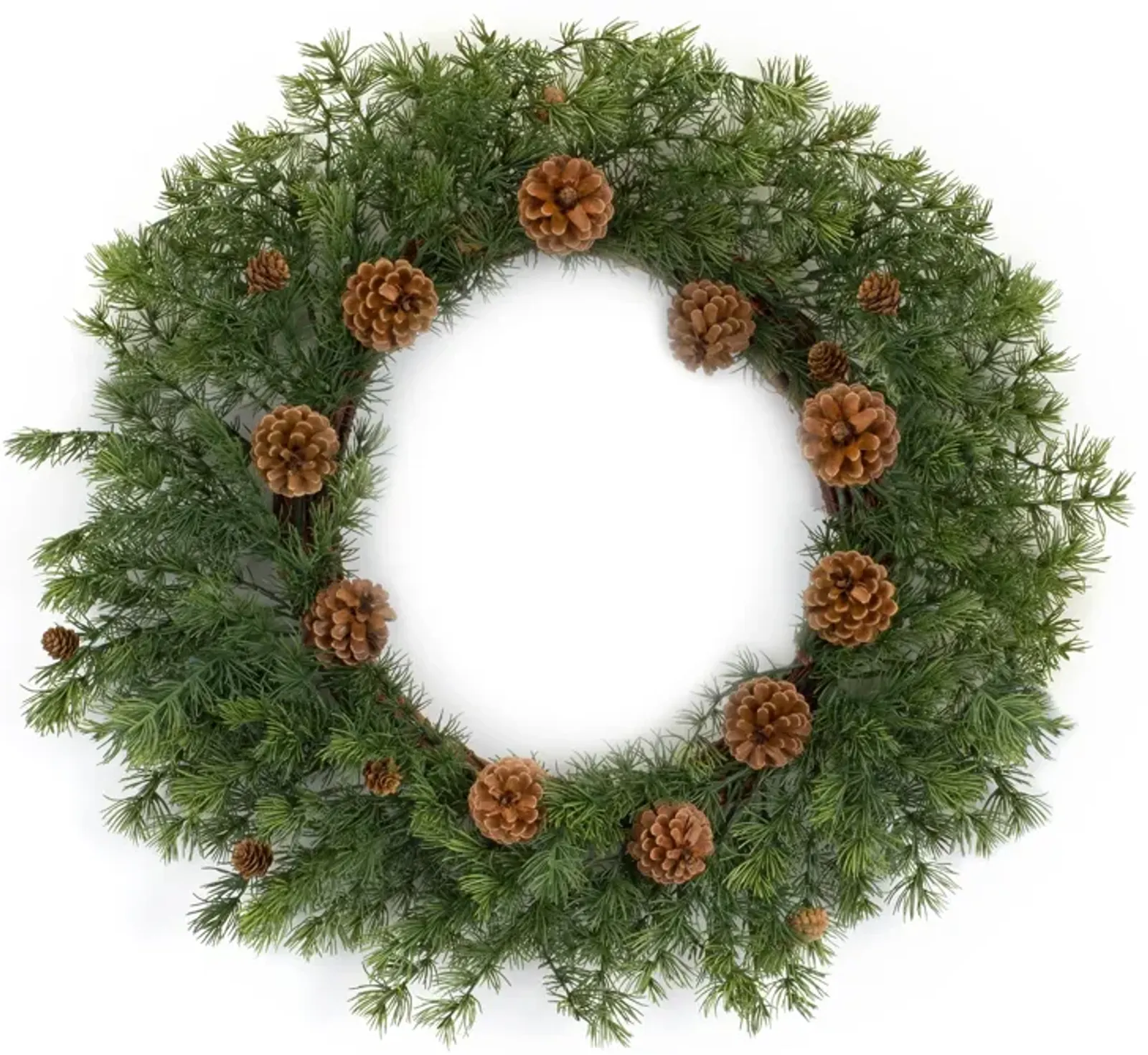 Pine Wreath with Pine Cones for Holiday, Winter, or Rustic Front Door Décor