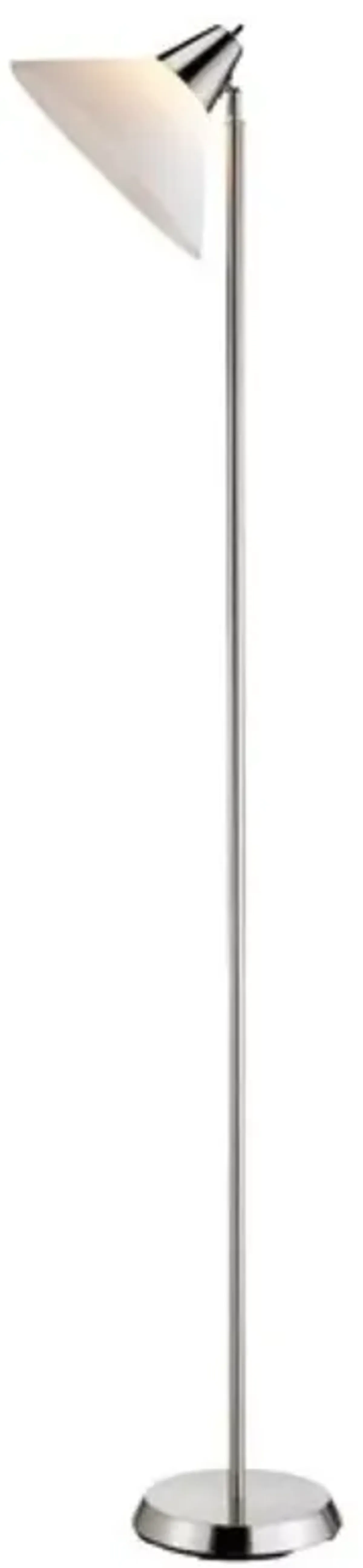 Hivvago Contemporary Swivel Floor Lamp with Bowl Shade in Satin Steel Finish