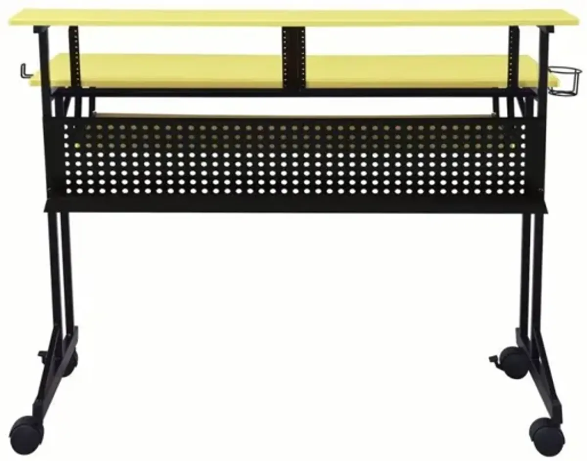 Suitor Computer Desk, Yellow & Black 92904