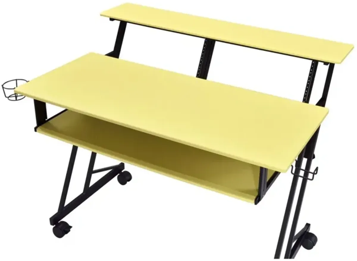 Suitor Computer Desk, Yellow & Black 92904