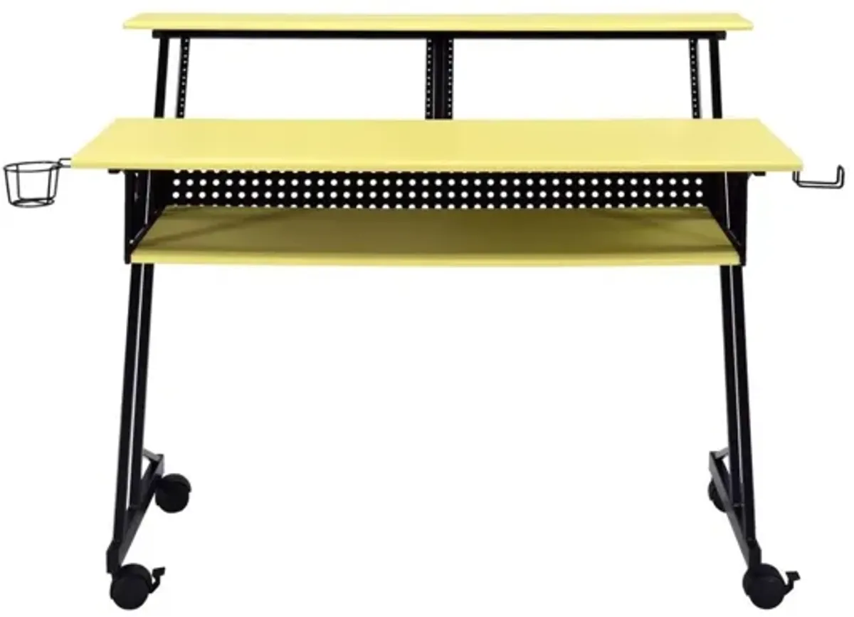 Suitor Computer Desk, Yellow & Black 92904