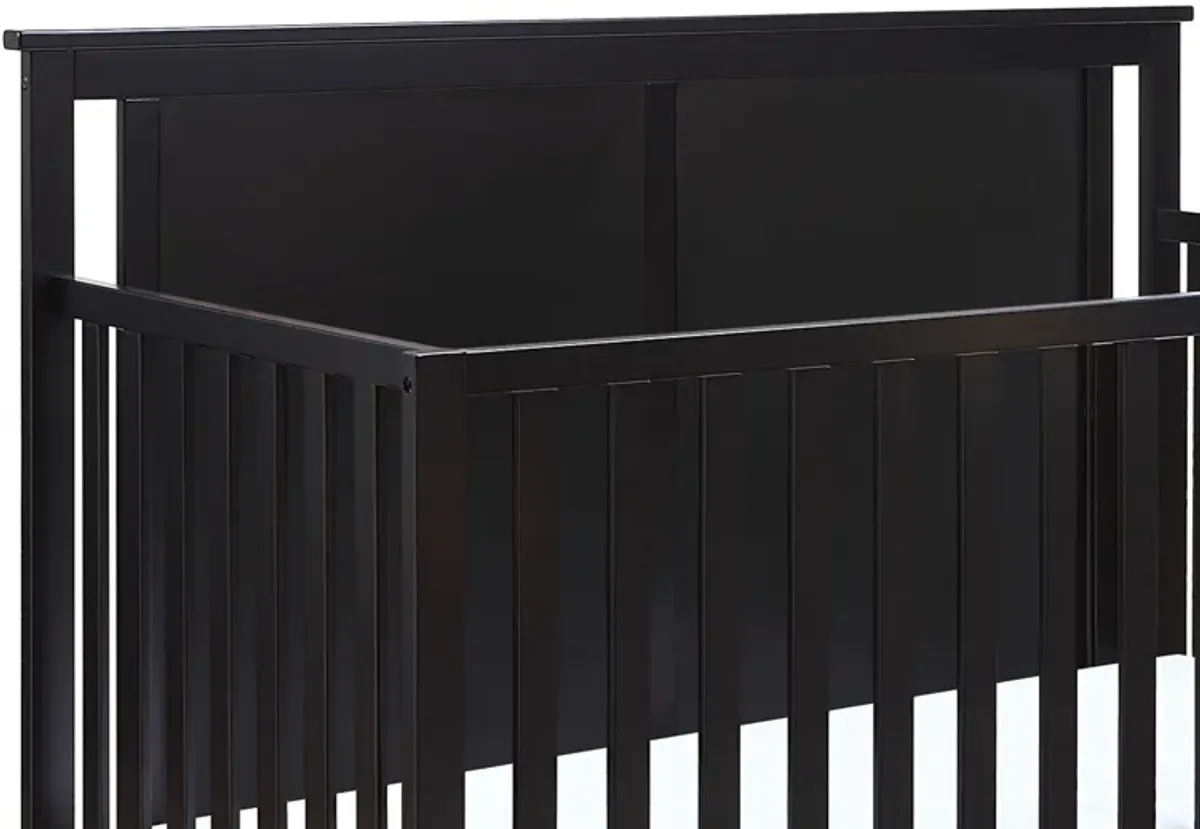 Suite Bebe Connelly Mini Crib Black/Vintage Walnut With Mattress Pad