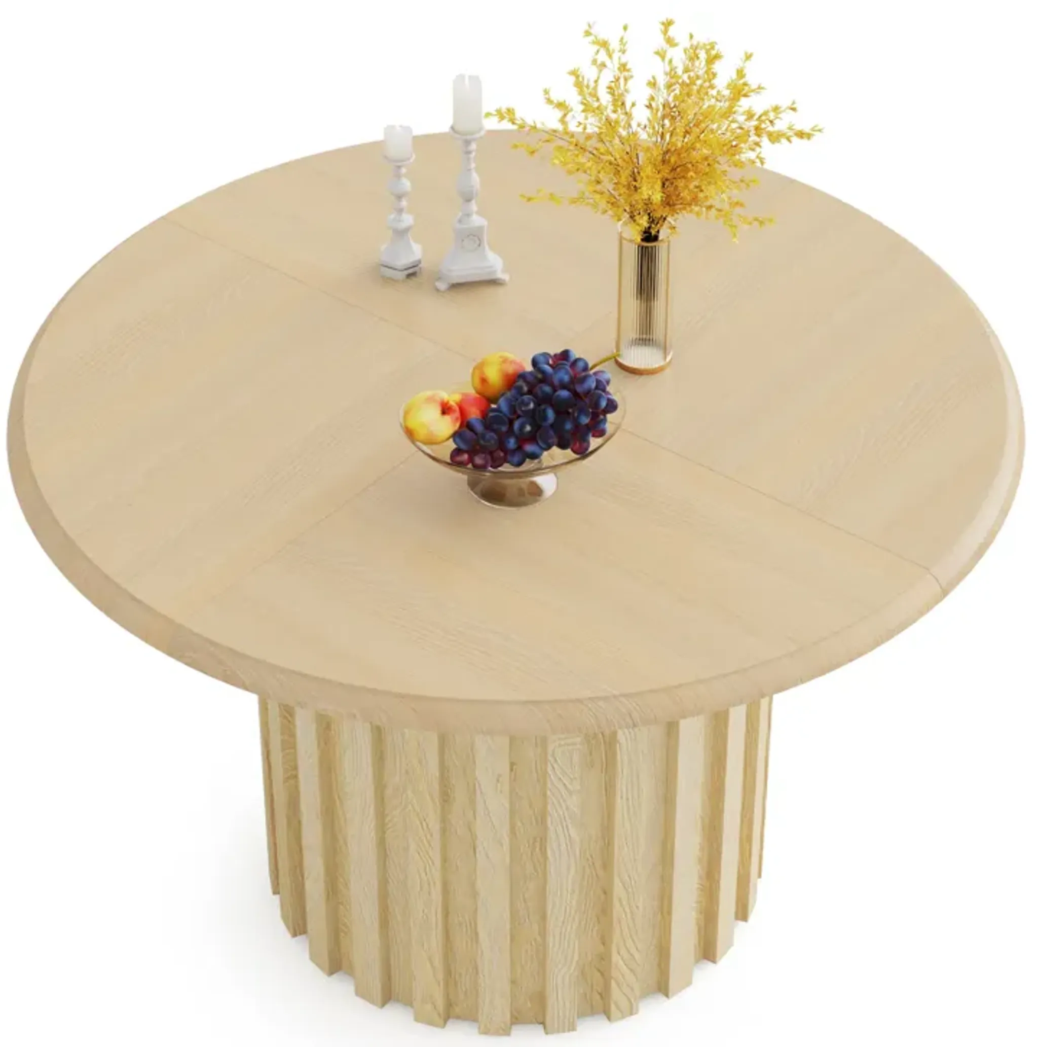 Tribesigns Round Dining Table For 4 47 24 Farmhouse Kitchen Table With ...