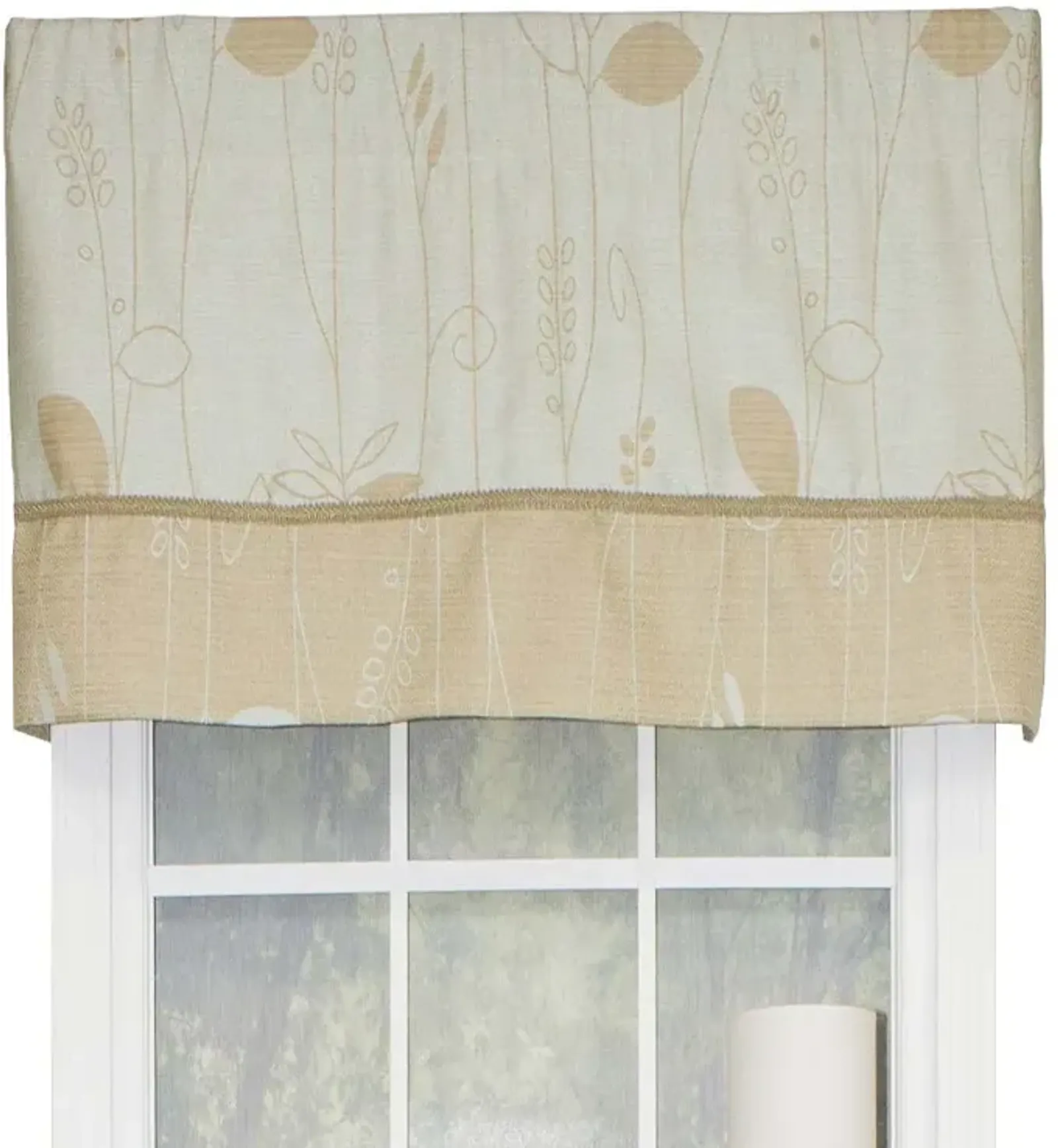 RLF Home Aquarelles Window Treatment Banded Premium Quality Valance 3" Rod Pocket 50" x 16" Aqua Mist