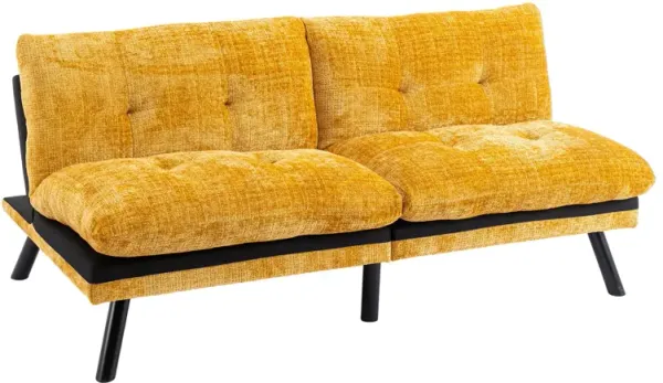 Convertible Sofa Bed Loveseat Futon - Adjustable Lounge Couch with Metal Legs