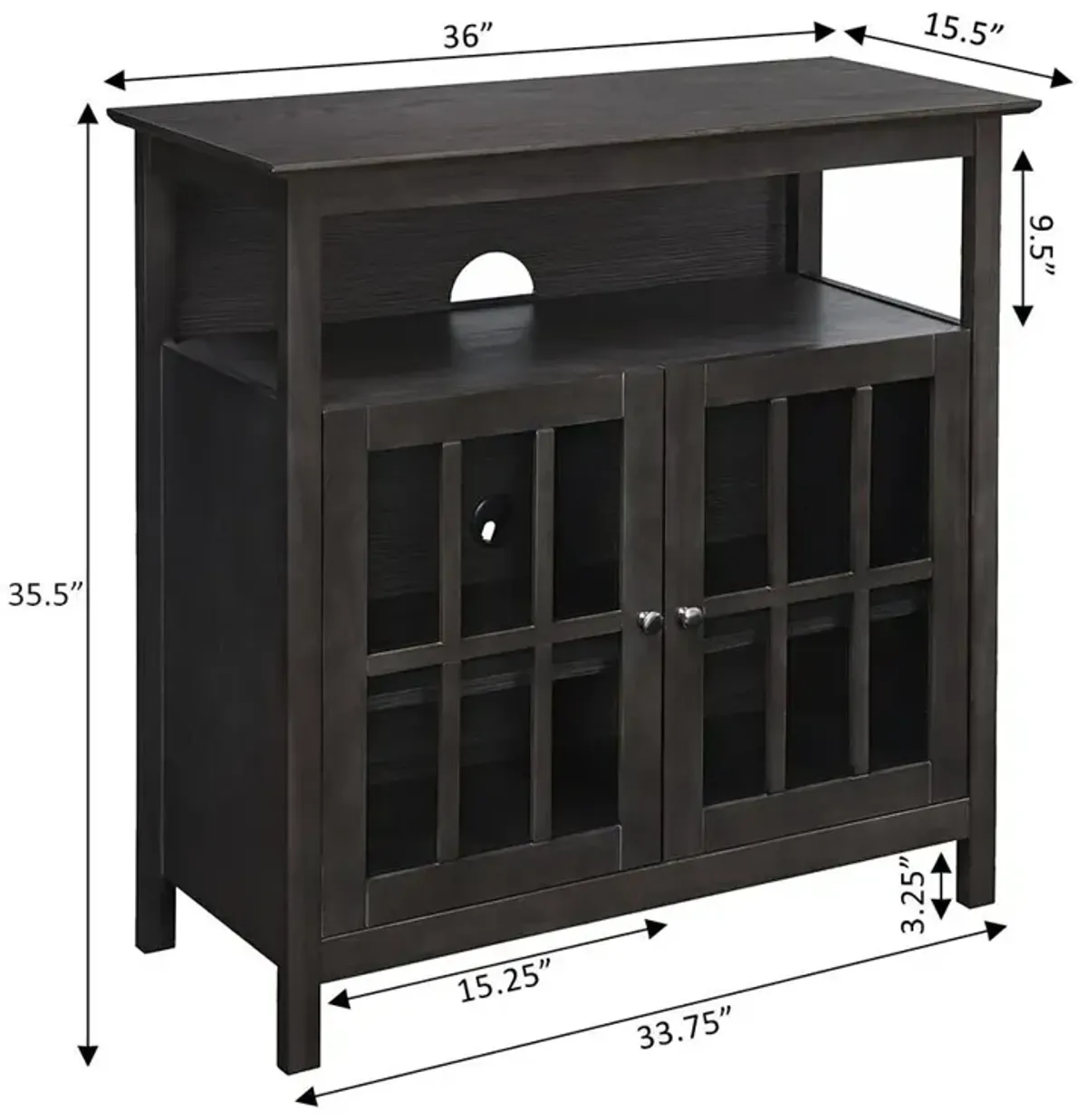 Convenience Concepts Big Sur Highboy TV Stand