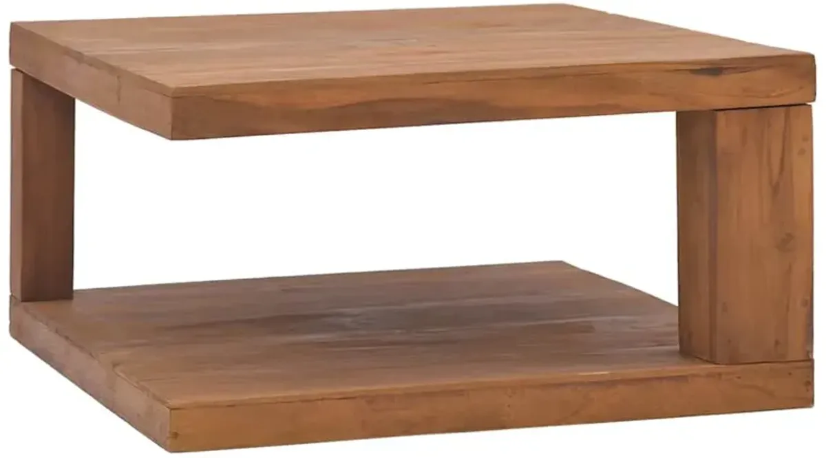 vidaXL Coffee Table 25.6x25.6x13 Solid Teak Wood