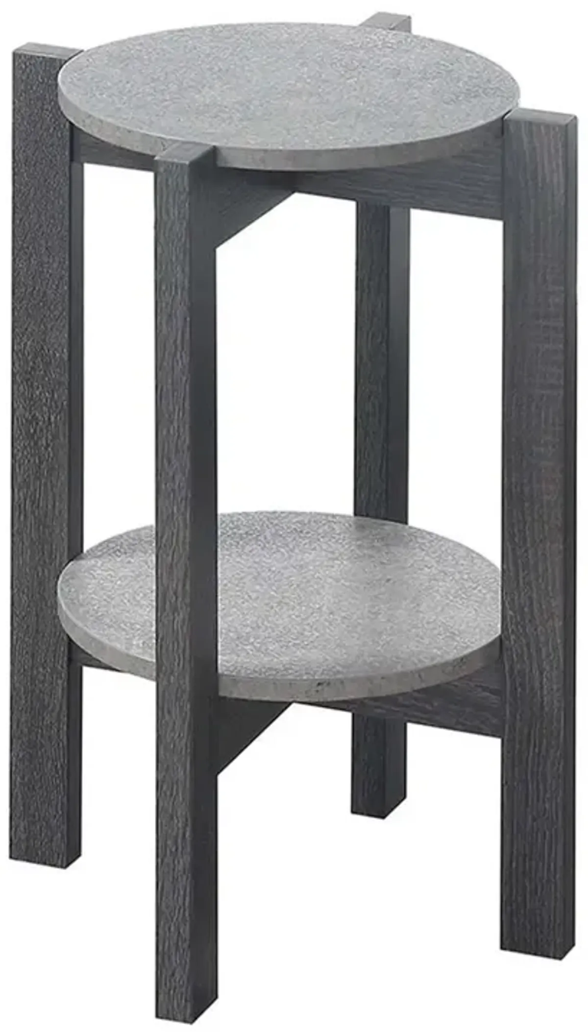 Convenience Concepts Newport Medium 2 Tier Plant Stand Faux Cement/Weathered Gray