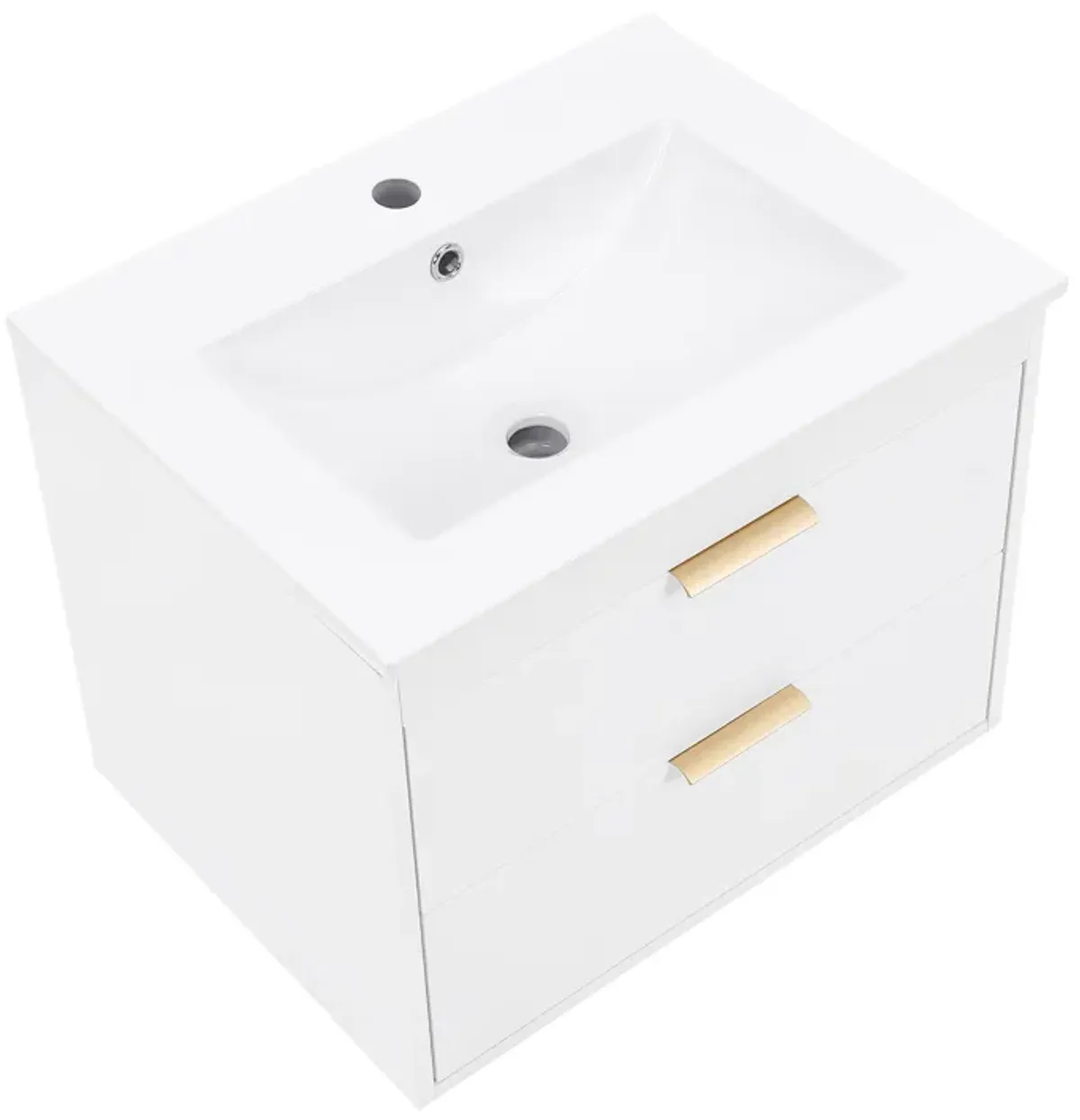 17.72 in. W x 24 in. D x 18.7 in. H Single Sink Bath Vanity with White Ceramic Top