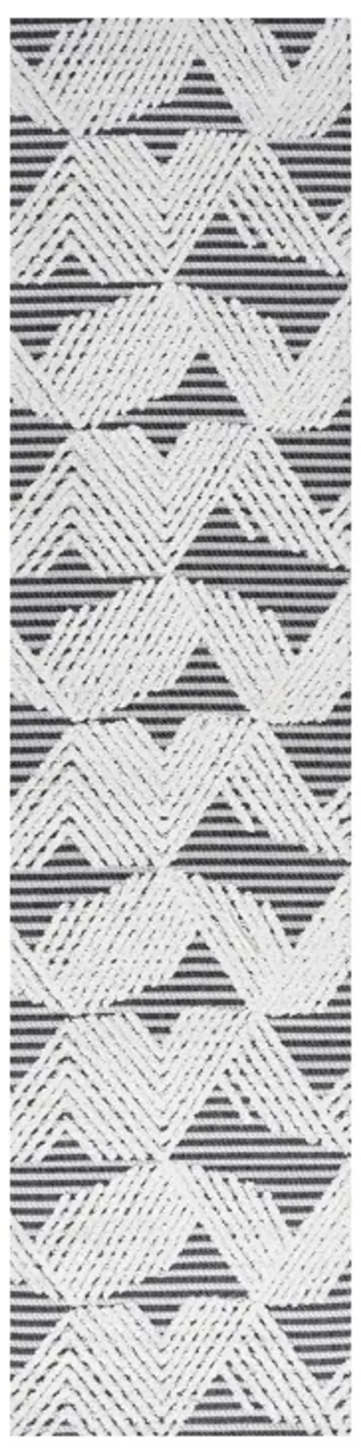 Jazz High-Low Pile Art Deco Geometric Indoor/Outdoor Area Rug