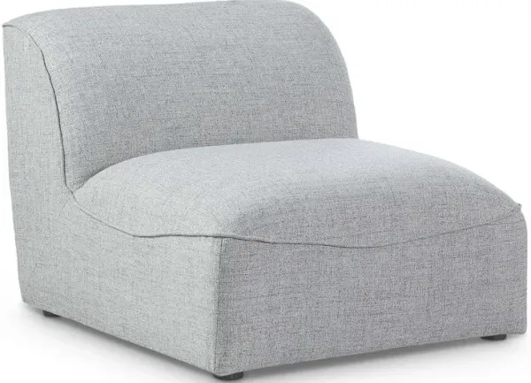 Meridian Furniture Miramar Grey Durable Linen Textured Armless