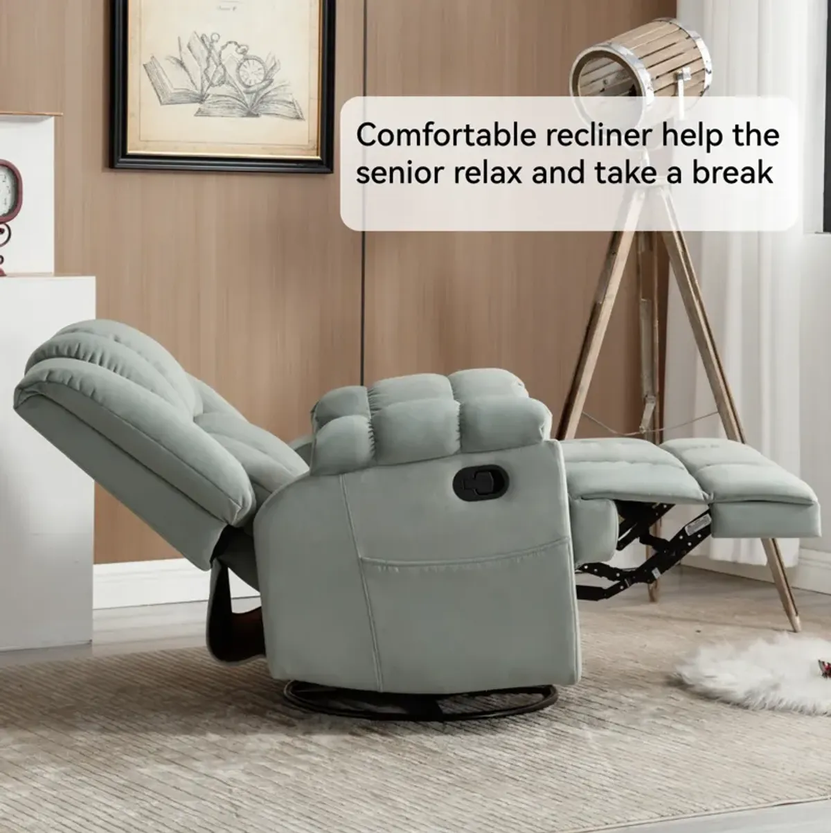 Merax Manual Recliner Chair Swivel  Rocking Chair