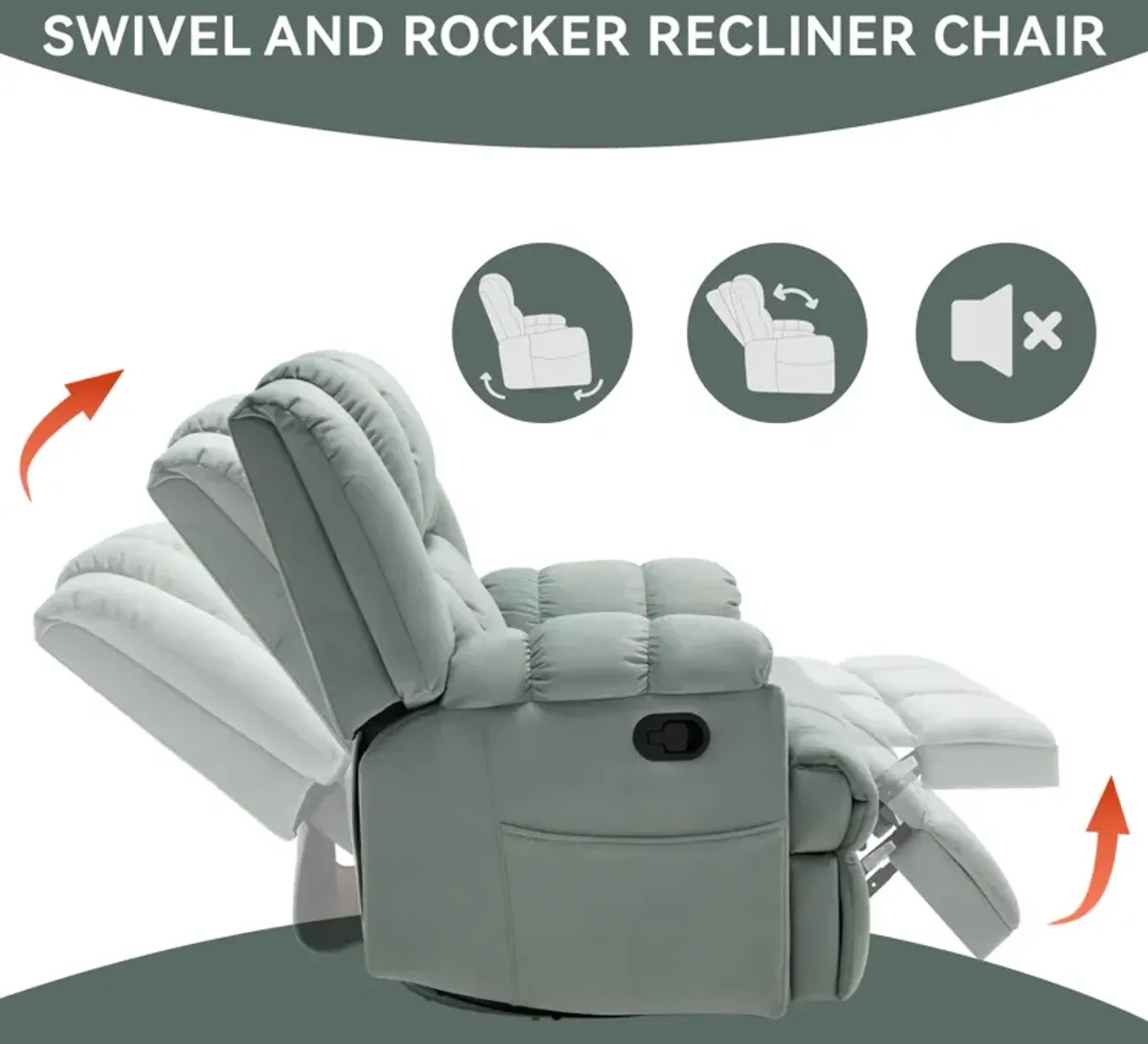 Merax Manual Recliner Chair Swivel  Rocking Chair