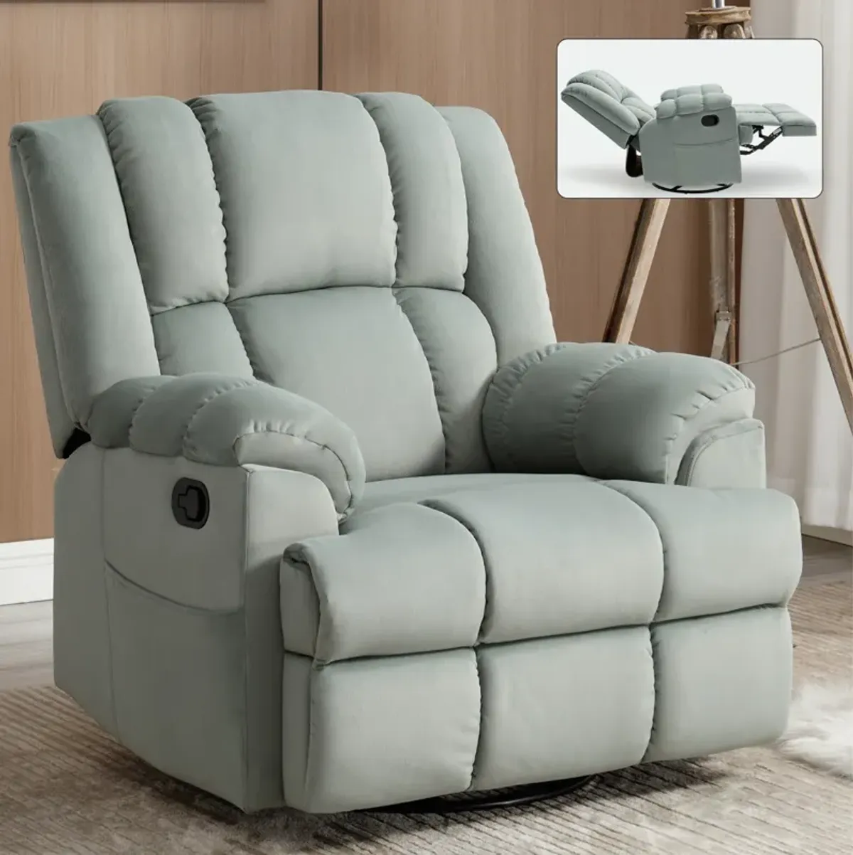 Merax Manual Recliner Chair Swivel  Rocking Chair