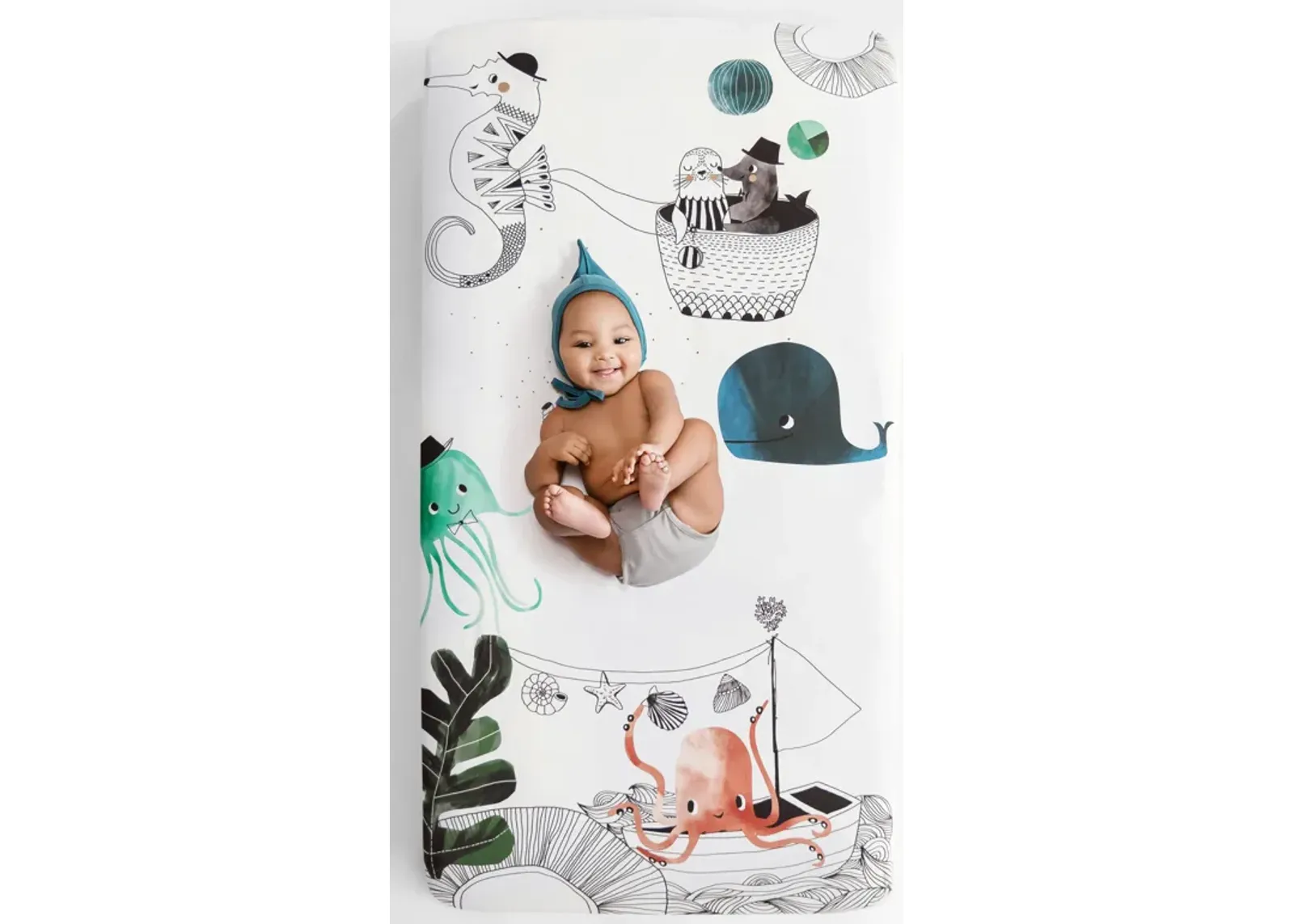 Underwater Love 100% Cotton Fitted Crib Sheet