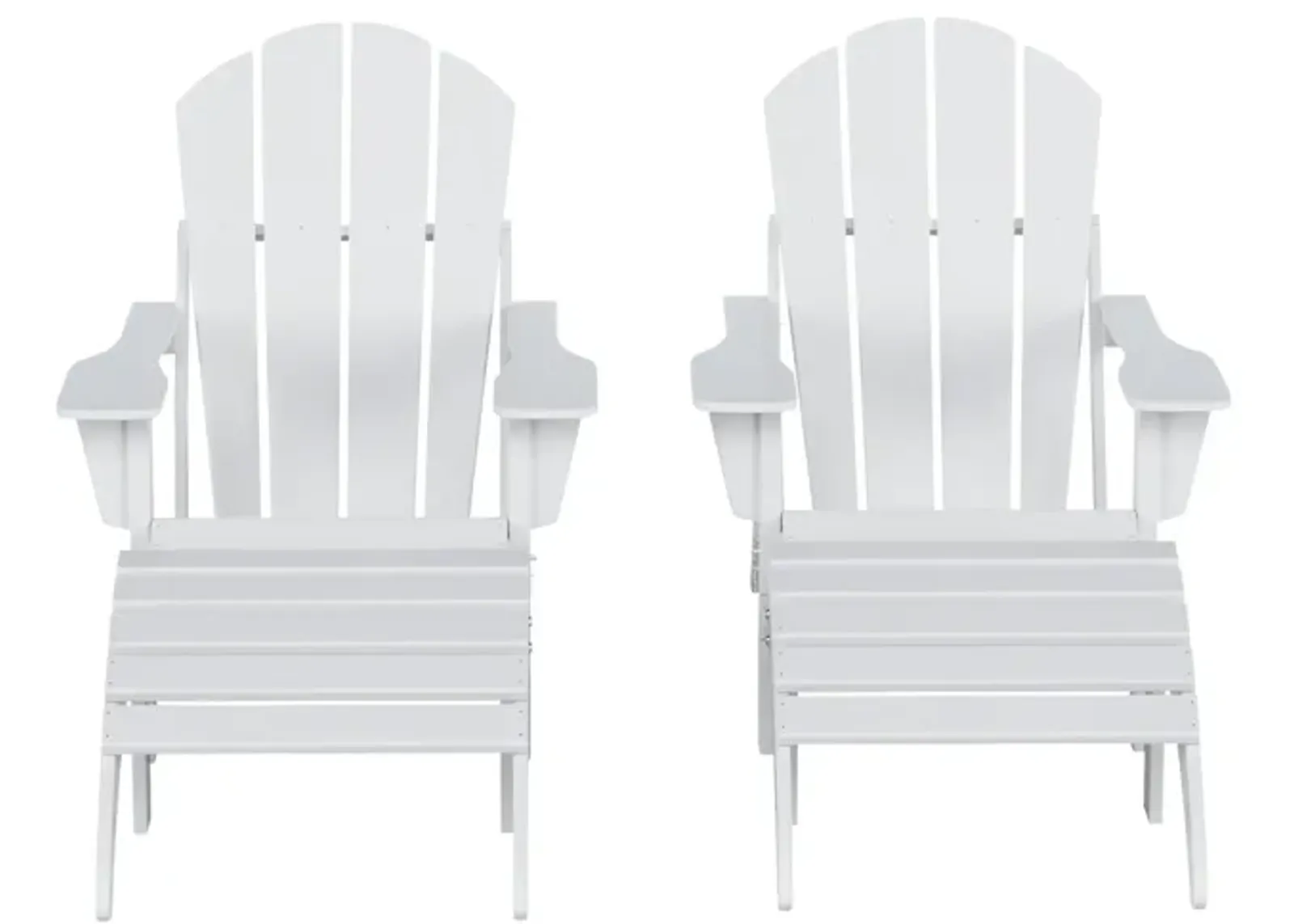 WestinTrends 4-Piece Folding Adirondack Chair With Footrest Ottoman Set