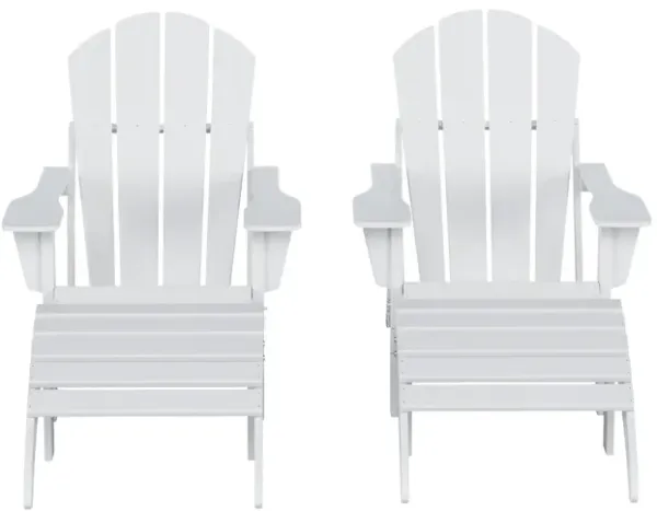 WestinTrends 4-Piece Folding Adirondack Chair With Footrest Ottoman Set