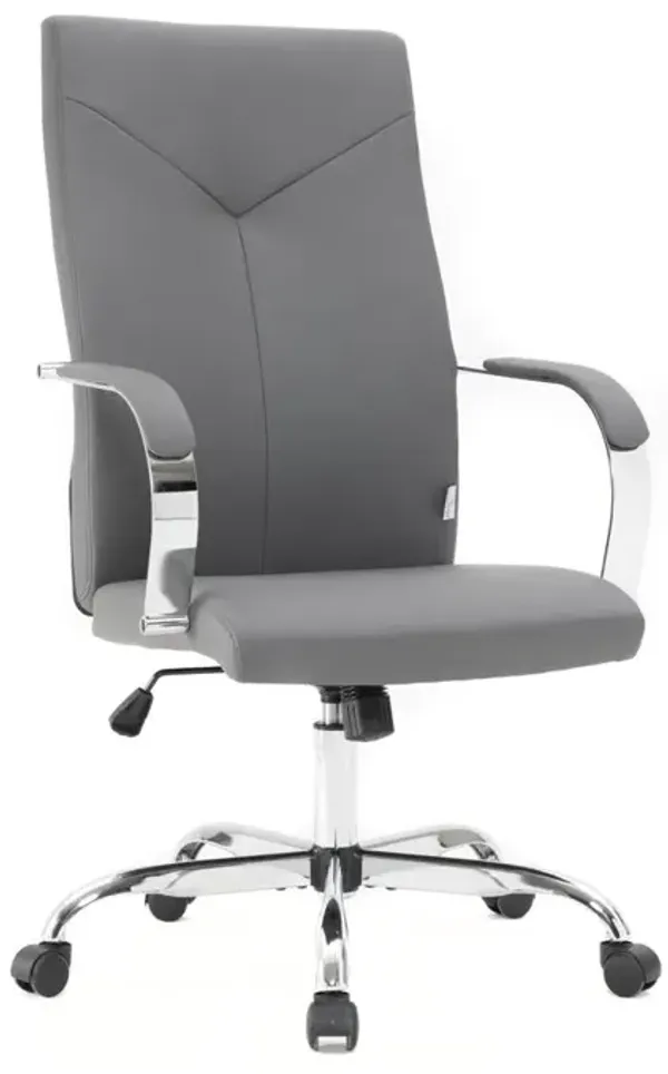 LeisureMod Sonora Modern High-Back Leather Office Chair
