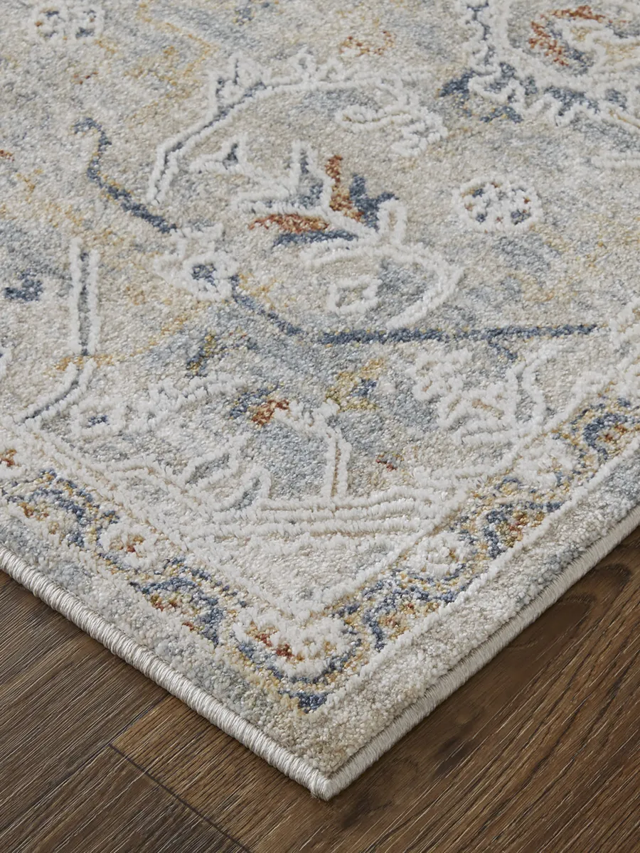 Pasha 39M6F 2' x 3' Ivory/Blue/Tan Rug