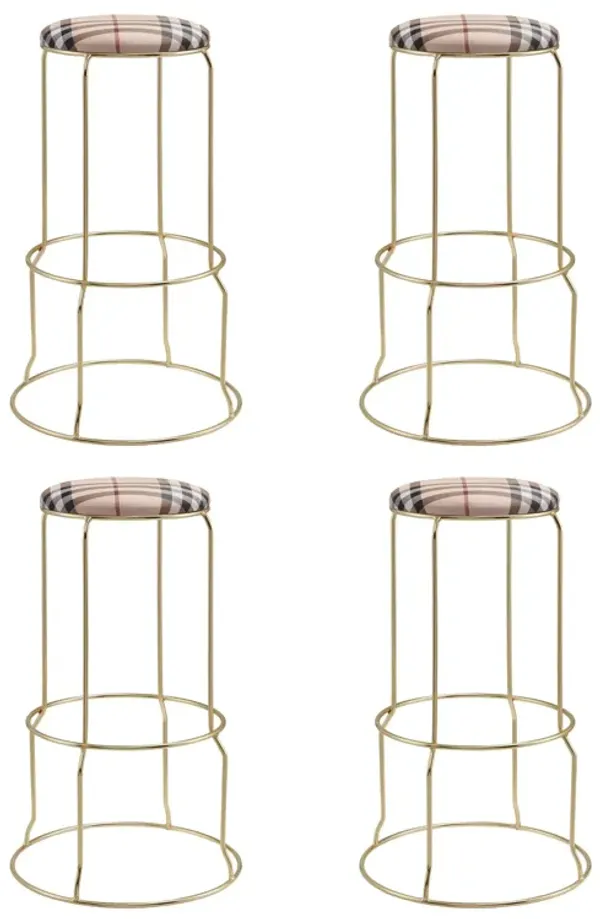 Kings Brand Furniture Carmilla Upholstered Counter Height Stool with Footrest - Bar Stools Set of 4 for Kitchen 31"