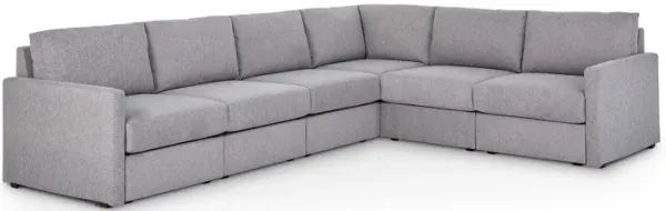 Flex Pebble 6-Seat Sectional with Narrow Arm