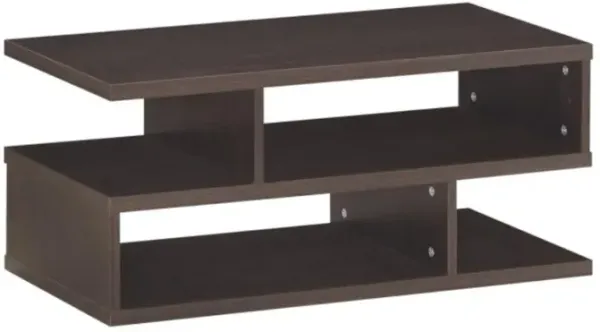 Hivvago 3-Tier Rectangular Modern Coffee Table with Storage Shelf