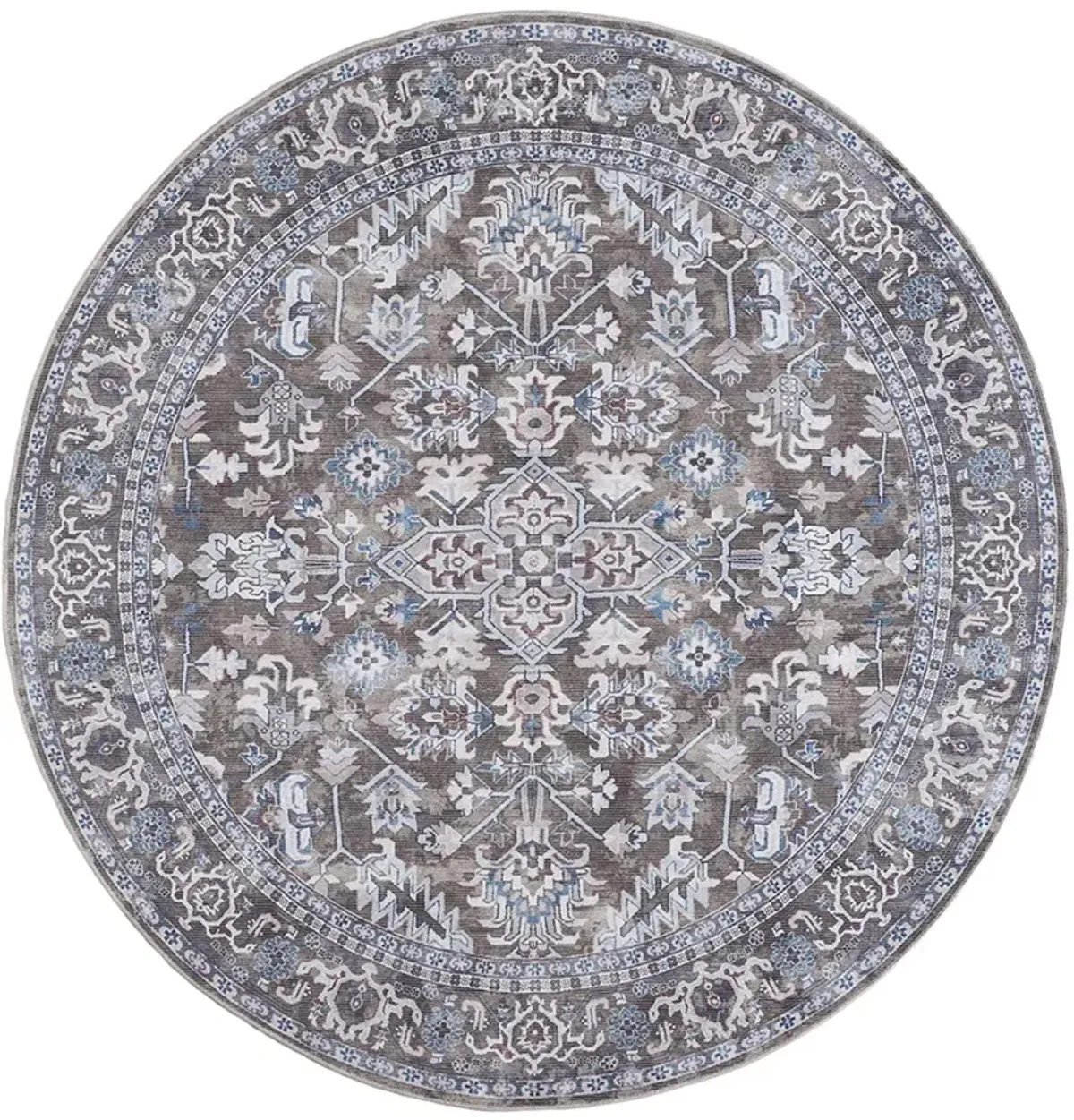 Machine Washable Series 1 SR104 Olive 5'3" x Round Rug