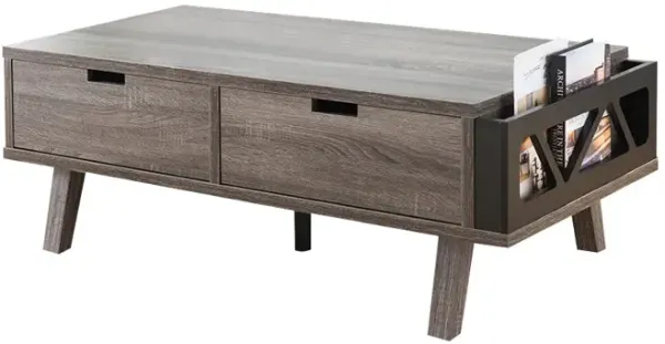 Coffee Table Distressed Grey Black