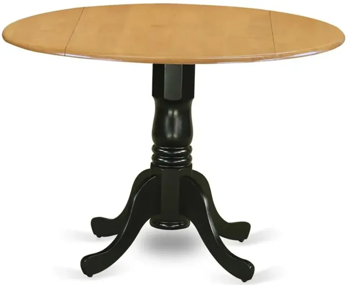 East West Furniture Dining Table Oak & Black, DLT-OBK-TP