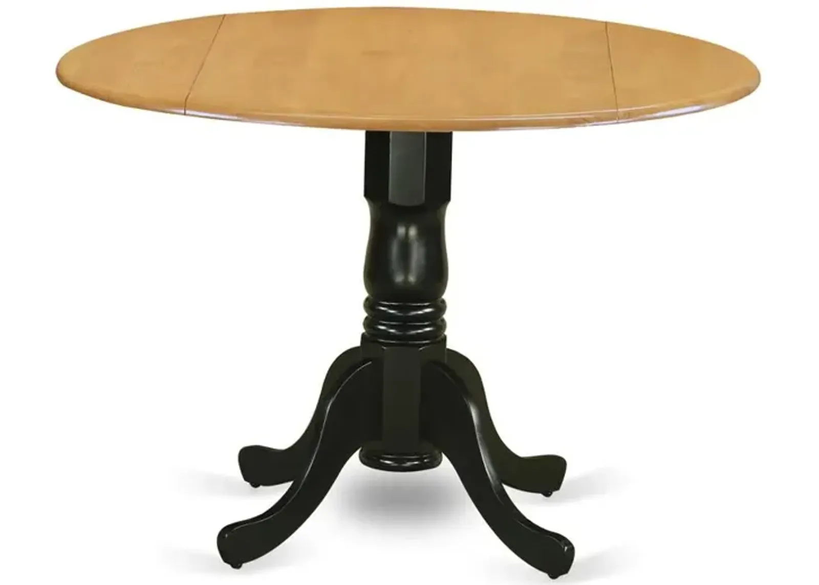 East West Furniture Dining Table Oak & Black, DLT-OBK-TP