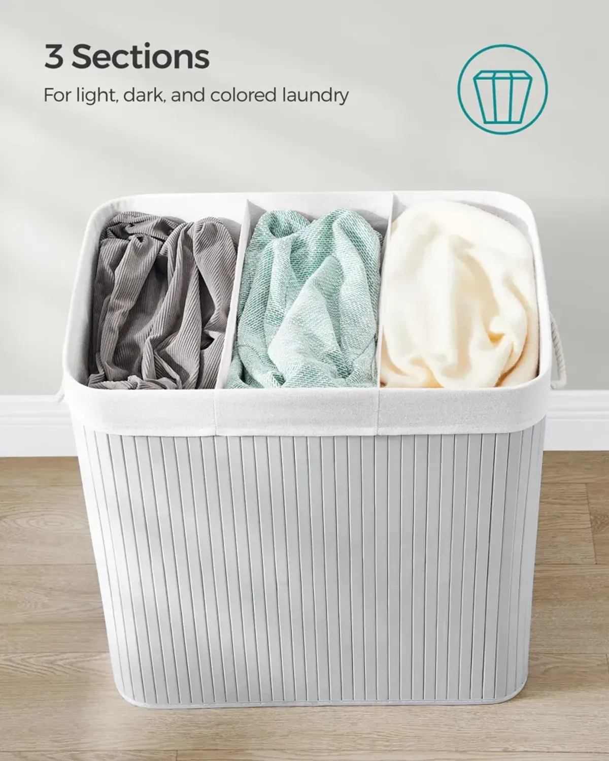 39.6-Gallon Laundry Hamper with Lid Large Capacity