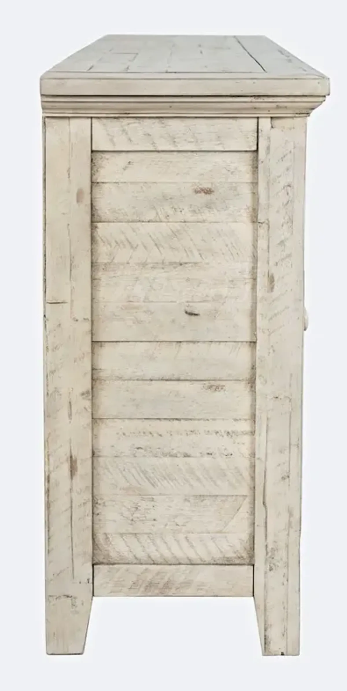 Jofran Rustic Shores 70 Coastal Distressed Acacia Six-Door Sideboard Cabinet