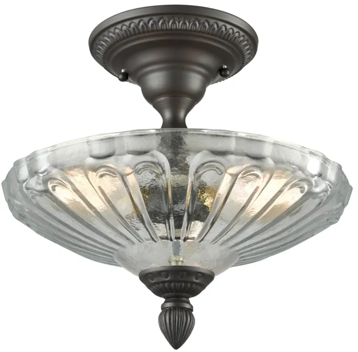 Restoration 12'' Wide 3-Light Bronze Semi Flush Mount
