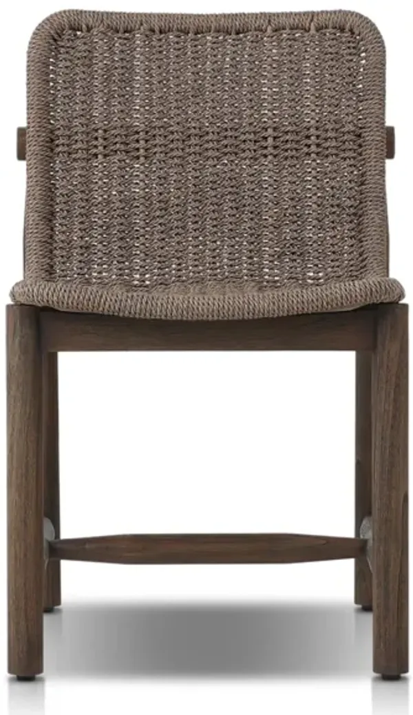 Dume Outdoor Dark Textured Woven Dining Chair
