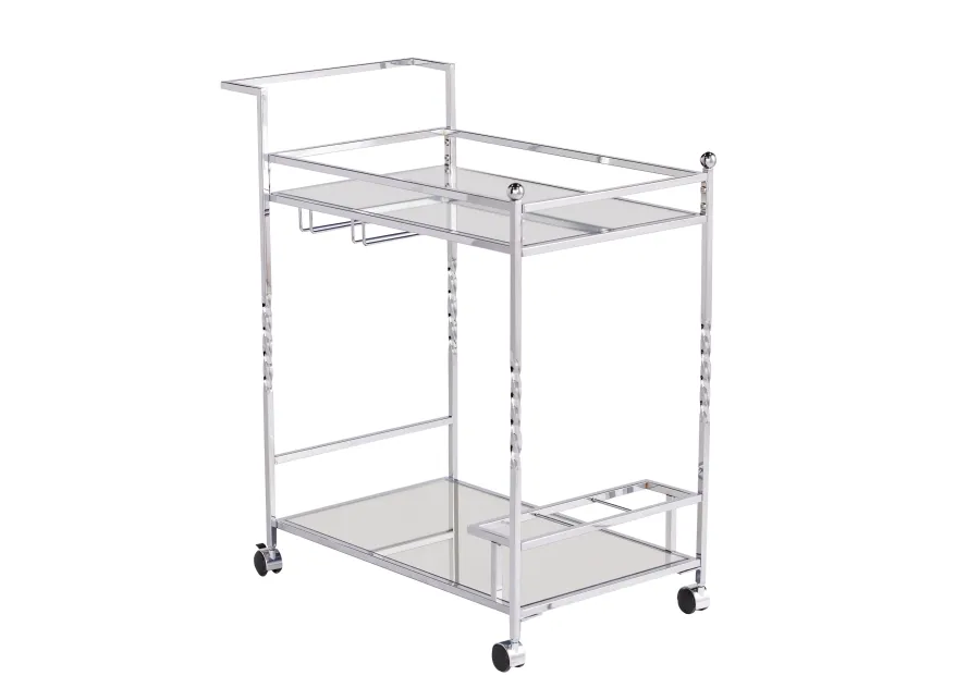 Ivers Metal Mirrored Bar Cart