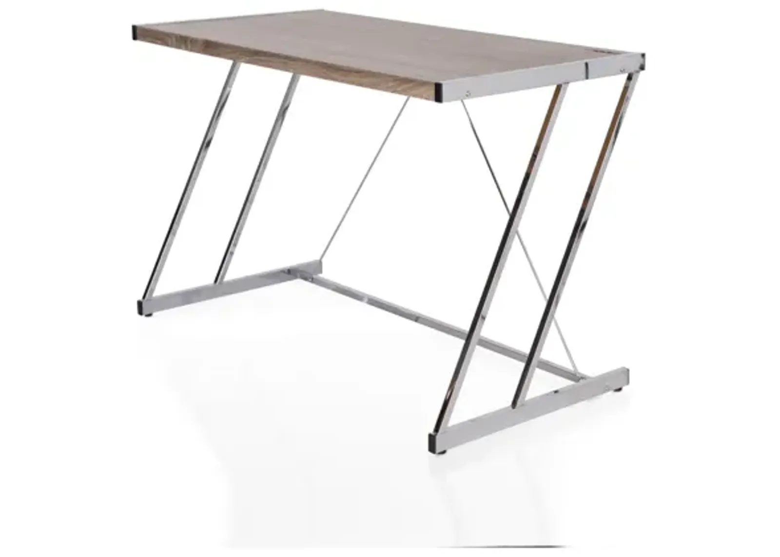 Finis Desk in Weathered Oak & Chrome 92344