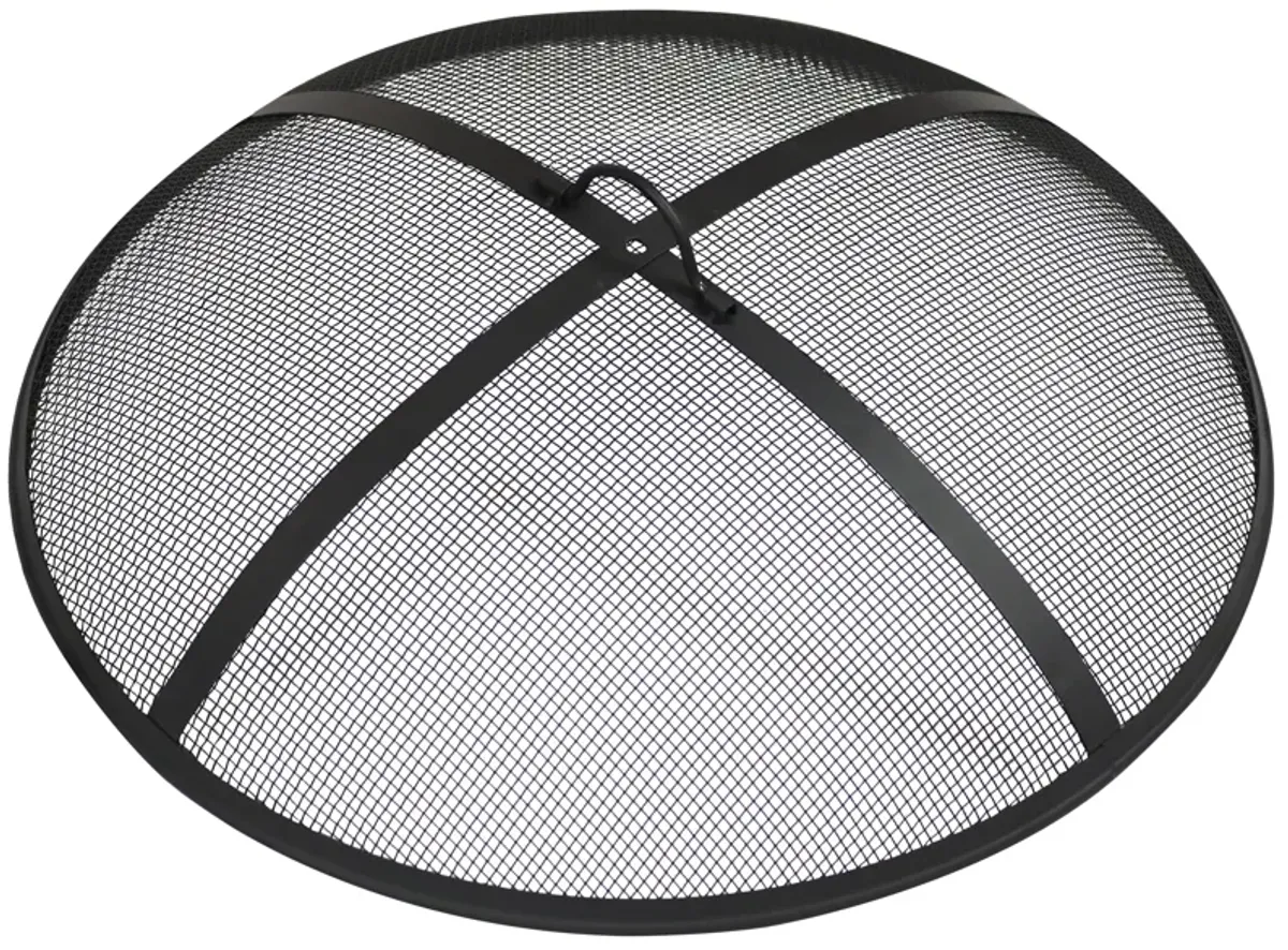 Sunnydaze Steel Round Fire Pit Spark Screen